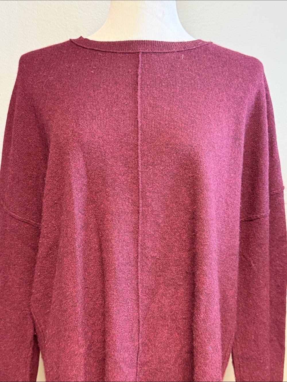 Catherine Malandrino 100% Cashmere Sweater Women's XL Burgundy Knit Top - Picture 2 of 6